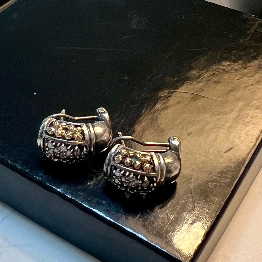 Vintage Estate Sterling Silver & 14k Gold Accent